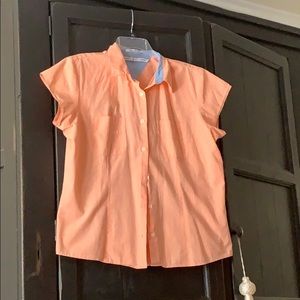 Orange button up, size 16